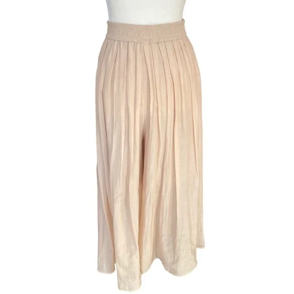 Marella monochrome wide leg cropped skirt pants lightweight sand color